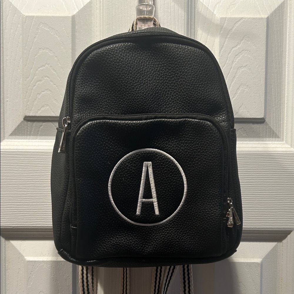 Black Mini-Backpack With Monogram A - image 1